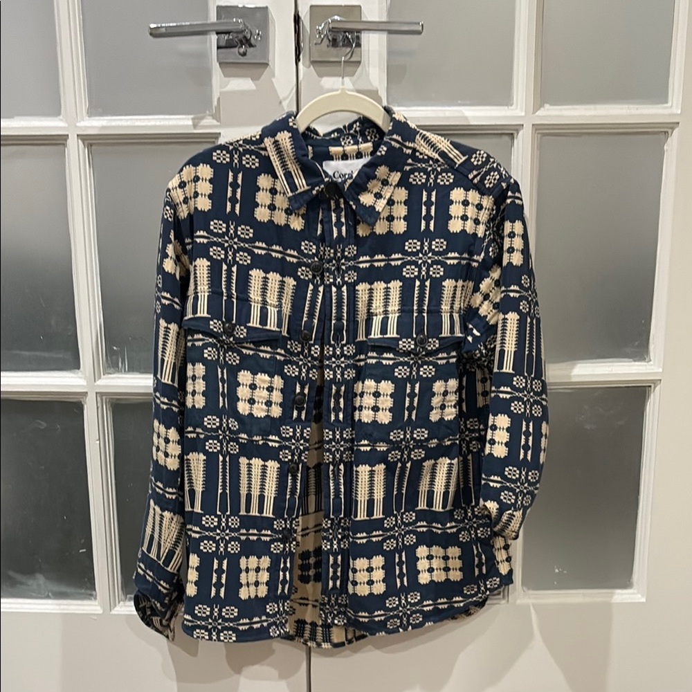 Corridor Navy and Cream Patterned jacket